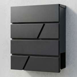 Plexon Locking Wall-Mount Mailbox with Newspaper Holder, Galvanized Steel