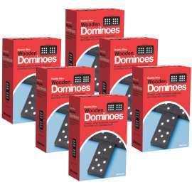 Double Nine Wooden Dominoes Game, Pack of 6