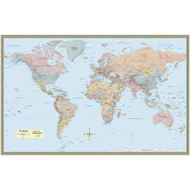 World Map, Laminated Poster, 50" x 32"