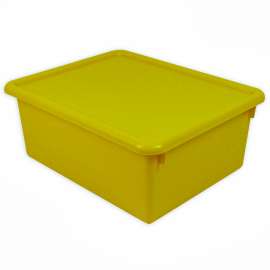 (3 EA) STOWAWAY YELLOW LETTER BOX WITH LID 13-1/2 X 10-3/4 X 5-3/8