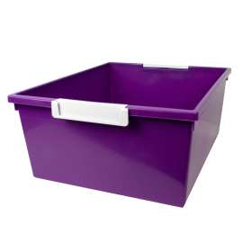 Tattle Tray with Label Holder, 12 Qt., Purple