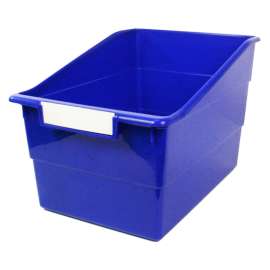 Shelf File with Label Holder, Wide, Blue