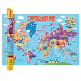 Kid's World Wall Map, 24" x 36"