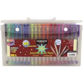 Gel Pens In Case with Handle, 100ct