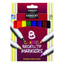 Sargent Art Classic Markers, Broad Tip, 8 colors
