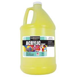 Acrylic Paint, Yellow, 64 oz. Bottle