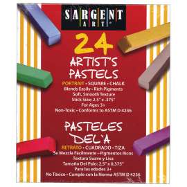Sargent Art Square Chalk Pastels, Portrait - 24 colors per pack, 2 packs