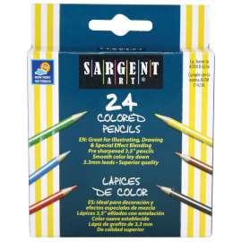 Sargent Art Half Size Colored Pencils, 24 colors