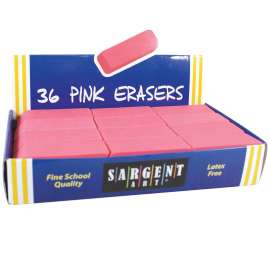 Large Pink Erasers, 36 per pack