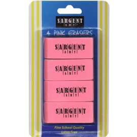 4ct Large Pink Eraser