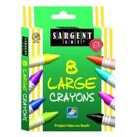 Sargent Art Crayons, Lg Size, 8 colors