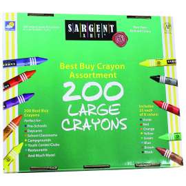 Large Size (Jumbo) Crayons Best-Buy Assortment, 8 Colors, 200 Count