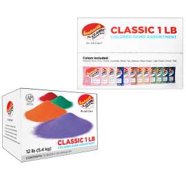 Sandtastik Colored Sand Classroom Pack, 1 Pound Bags, Assortment 2, Set of 12