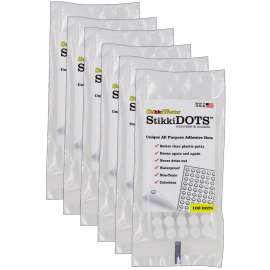 Stikki Dots Reusable Adhesive, 100 Per Pack, 6 Packs