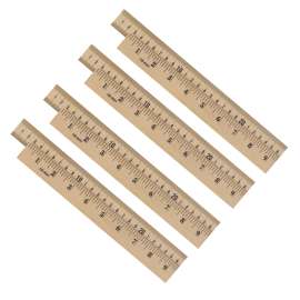 Wooden Meter Stick, Plain Ends, Pack of 4