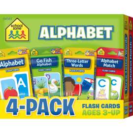 School Zone Alphabet Flash Card, 4-Pack