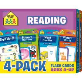 School Zone Reading Flash Card, 4-Pack