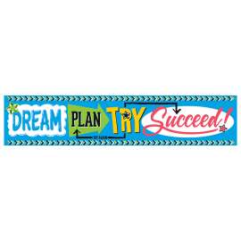 Dream. Plan. Try. Bold Strokes Quotable Expressions Banner, 5 ft