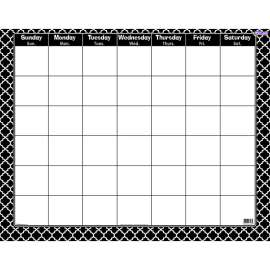Moroccan Black Wipe-Off Calendar, Monthly