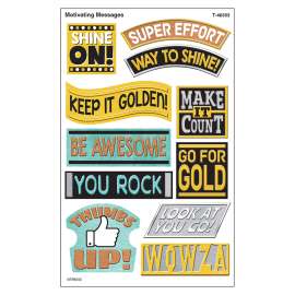 I love Metal Motivating Messages superShapes Stickers - Large, 88 Count