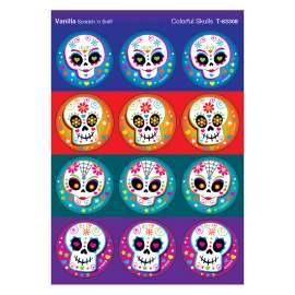 Colorful Skulls/Vanilla Stinky Stickers, 48 Count