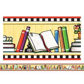 We Love Books Straight Border Trim from Mary Engelbreit, 3" x 35"