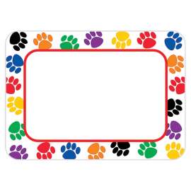 Colorful Paw Prints Name Tags