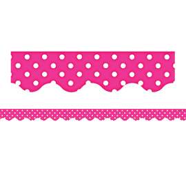 Hot Pink Polka Dots Border Trim