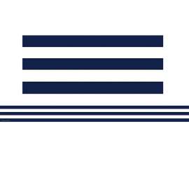 Navy Blue and White Stripes Straight Border Trim