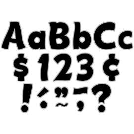 Black & Silver Funtastic Font 4" Letters Combo Pack, 208 pieces.