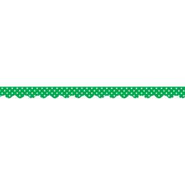 Green Polka Dots Scalloped Border Trim