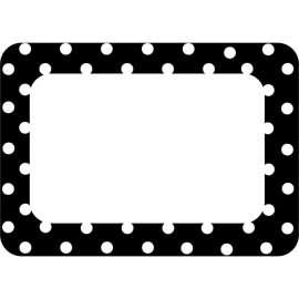 Black Polka Dots 2 Name Tags