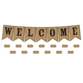 Burlap Pennants Welcome Bulletin Board