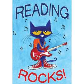 Pete the Cat Reading Rocks Positive Poster
