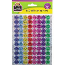 Mini Happy Face Sparkle Valu-Pak Stickers