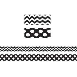 Black & White Chevrons Double-Sided Border