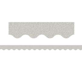 Silver Glitz Scalloped Border Trim