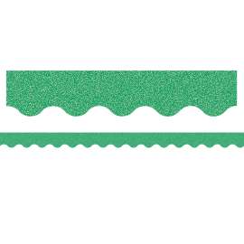 Green Glitz Scalloped Border Trim