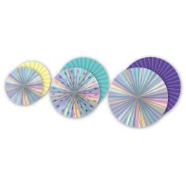 Iridescent Hanging Paper Fans