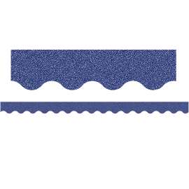 Dark Blue Glitz Scalloped Border Trim