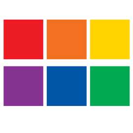 Spot On Floor Markers, Colorful Squares, 4" Carpet