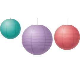 Shabby Chic Paper Lanterns, Pack of 3