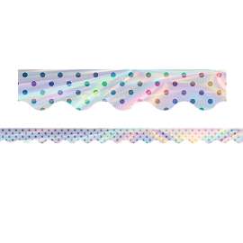 Iridescent Polka Dots Scalloped Border Trim