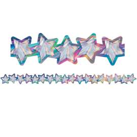 Iridescent Stars Die-Cut Border Trim