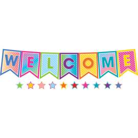 Colorful Vibes Pennants Welcome Bulletin Board Set
