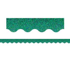 Green Sparkle Scalloped Border Trim