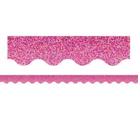 Pink Sparkle Scalloped Border Trim
