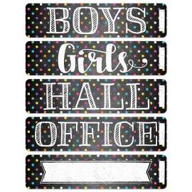 Magnetic Hall Pass Set, Chalkboard Dots