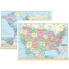 US & World Notebook Map, 8-1/2" x 11"