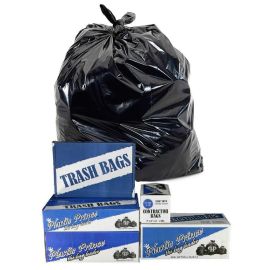PLASTIC PRINCE 34'' x 45'' 42 Gallon 2.5Mil Black Contractor Bags, 100/Case